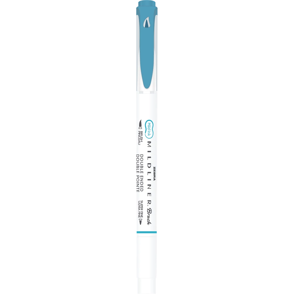 Ecsettol kétvégű Zebra Mildliner Warm, füstkék