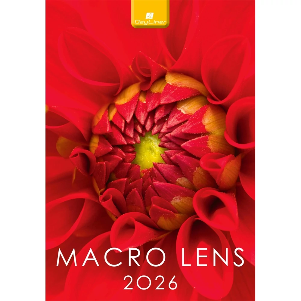 Falinaptár képes 230 x 330 mm, fehér lapokkal Macro lens Dayliner 2026.