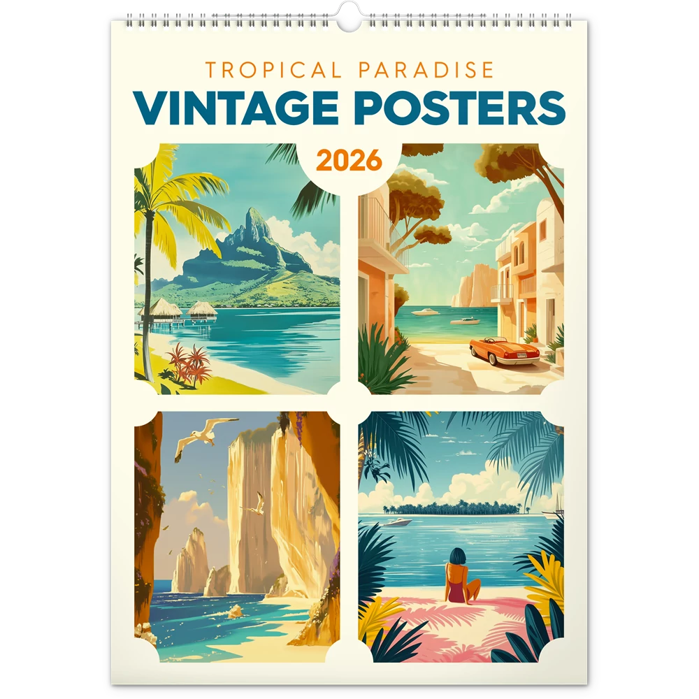 Falinaptár képes  330×460mm Vintage Posters-Tropical Paradise Realsystem 2026.