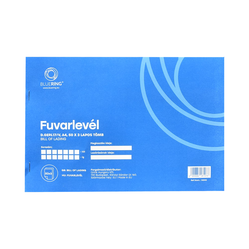 Fuvarlevél A4, 50x3lapos fekvő D.GEPJ.17/V Bluering®