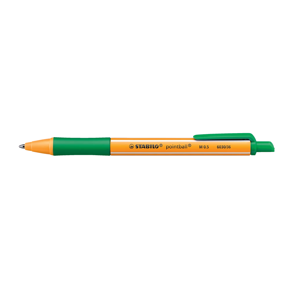 Golyóstoll nyomógombos 0,5mm, Stabilo pointball 6030/36, írásszín zöld