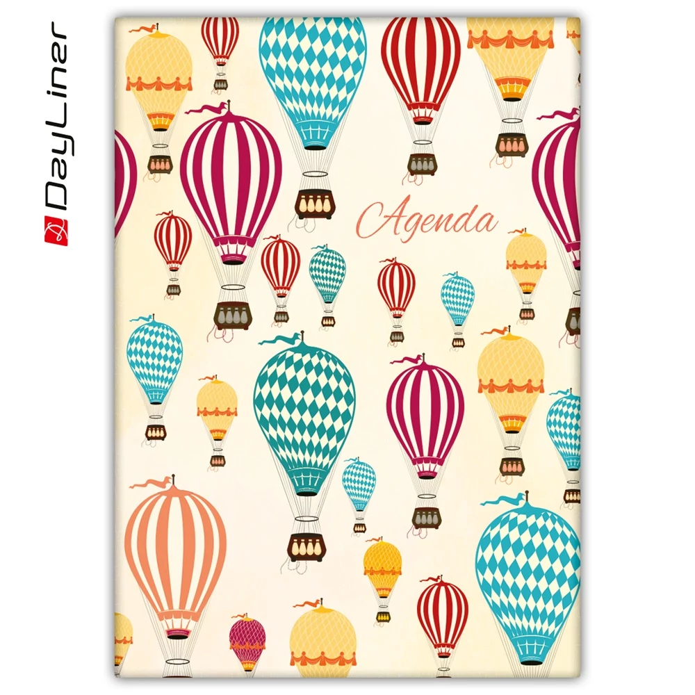 Határidőnapló Colors A5 heti, fehér lapokkal Balloons Dayliner 2026.