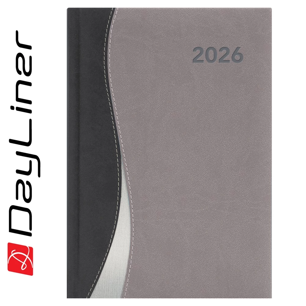 Határidőnapló Dubai A5 napi, fehér lapokkal fekete-szürke Dayliner 2026.