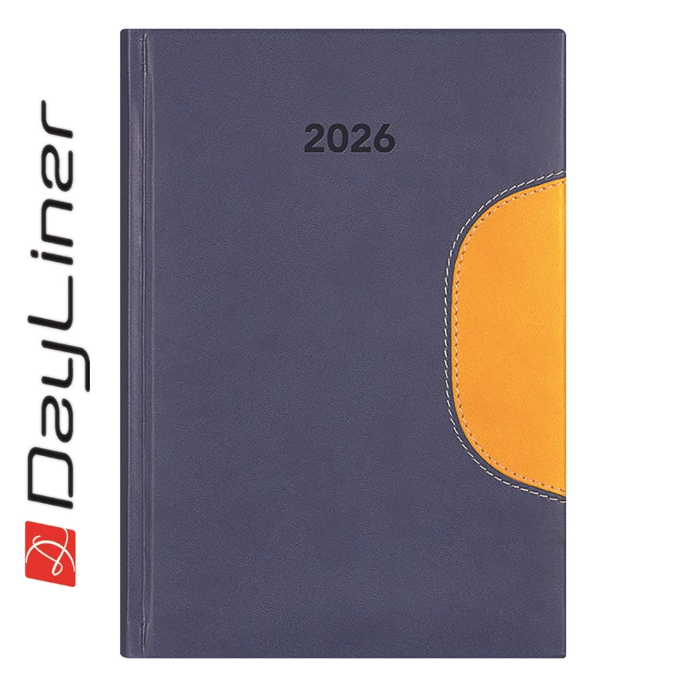 Határidőnapló Memphis B5 heti, fehér lapokkal kék-sárga Dayliner 2026.