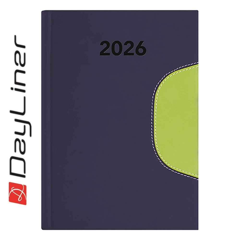 Határidőnapló Memphis B6 heti, fehér lapokkal kék-zöld Dayliner 2026.