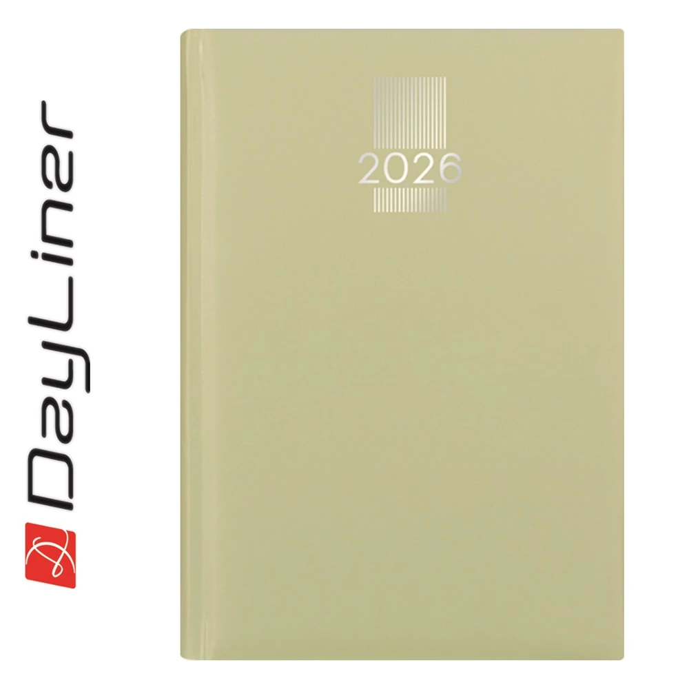 Határidőnapló MyPastel A5 heti, krémszínű lapokkal világoszöld Dayliner 2026.