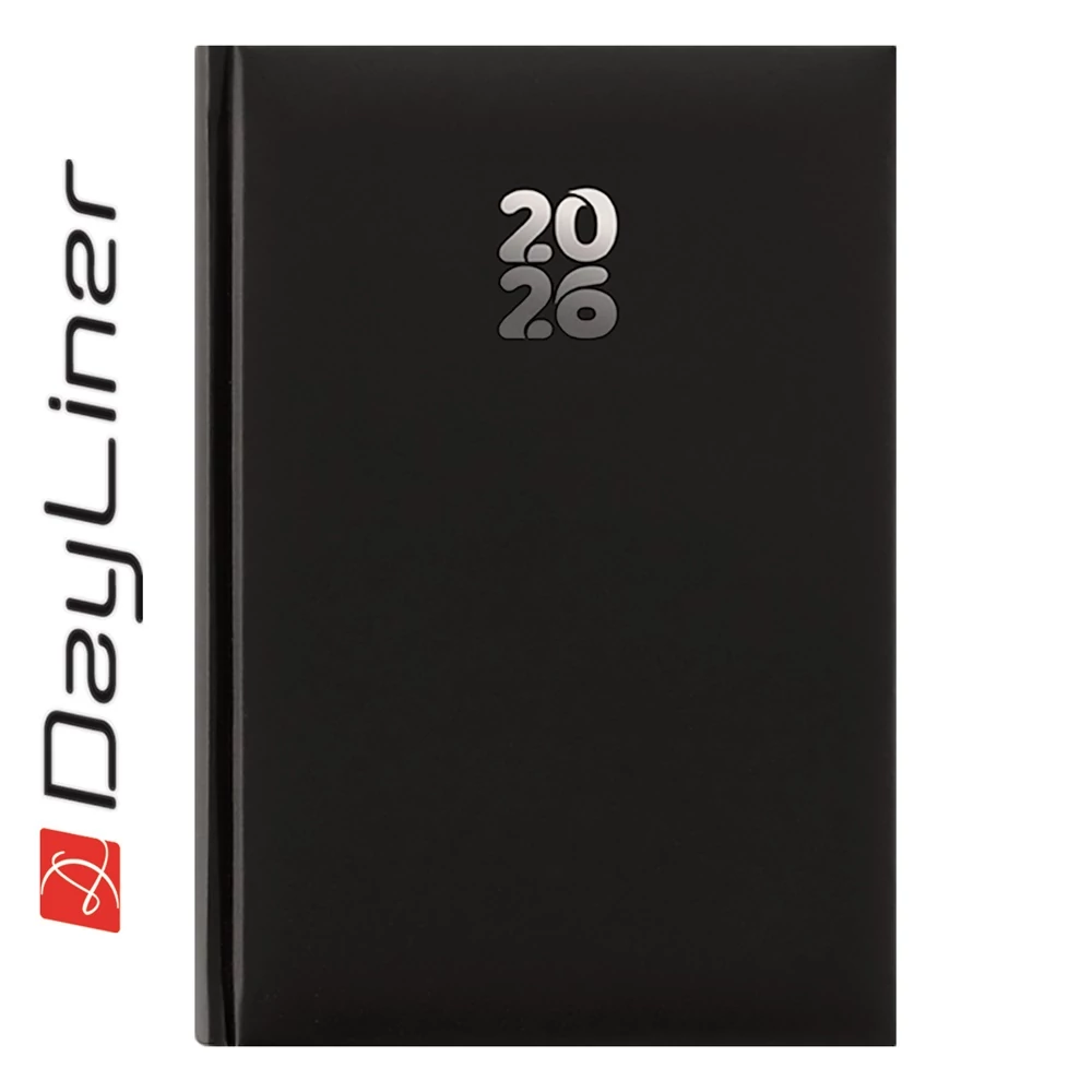 Határidőnapló Pannon A5 heti, fehér lapokkal fekete Dayliner 2026.