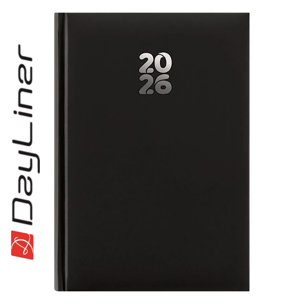 Határidőnapló Pannon A5 napi, fehér lapokkal fekete Dayliner 2026.