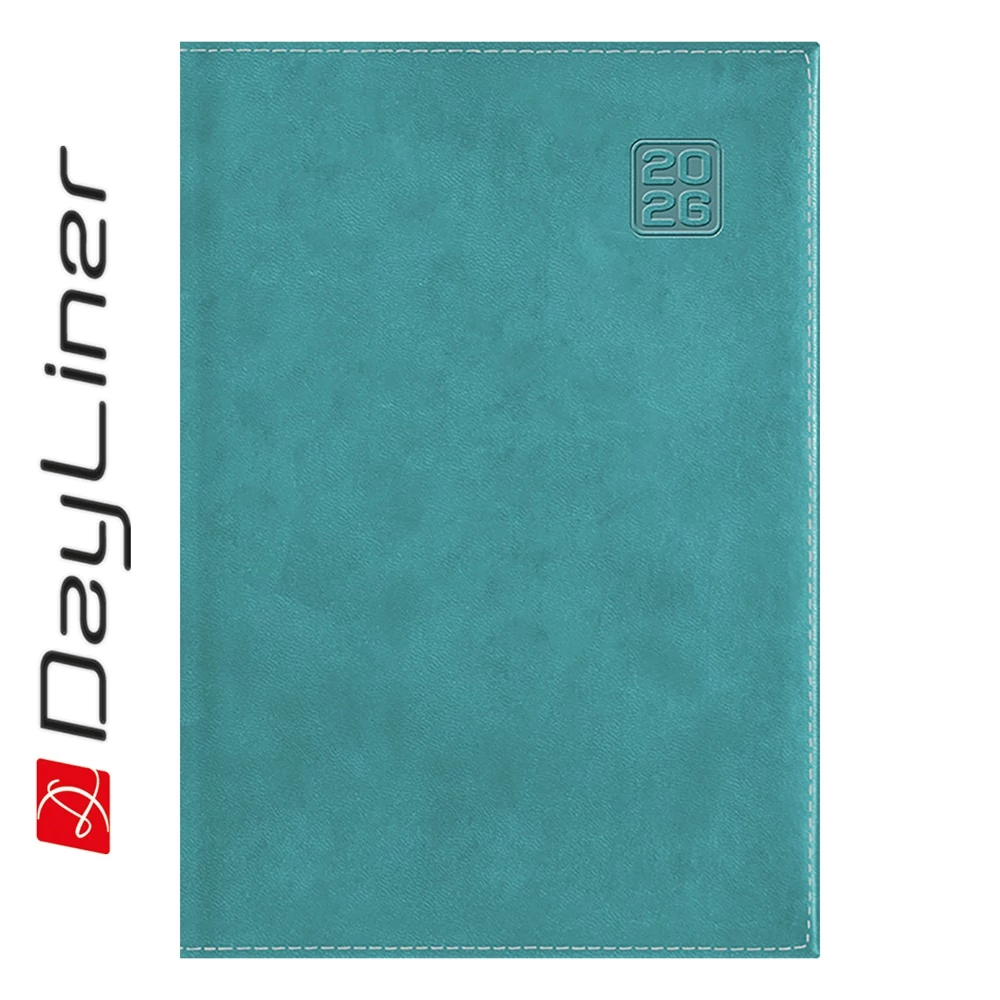 Határidőnapló Square B5 heti, fehér lapokkal türkiz Dayliner 2026.