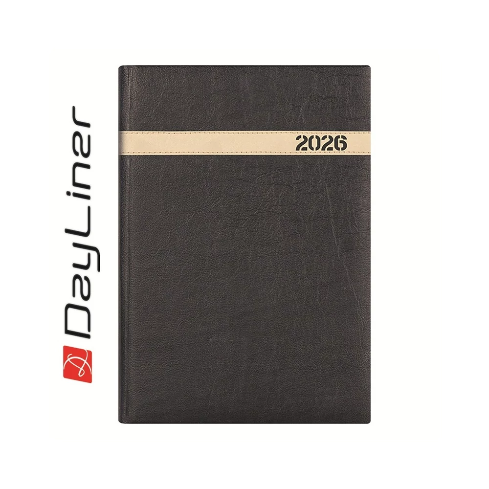 Határidőnapló The Boss A5 napi, fehér lapokkal fekete Dayliner 2026.