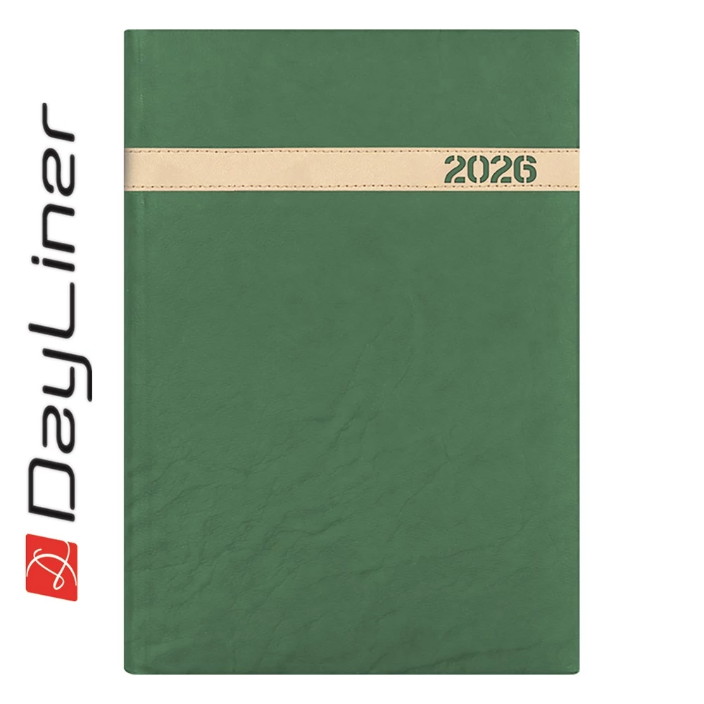 Határidőnapló The Boss B5 heti, fehér lapokkal zöld Dayliner 2026.