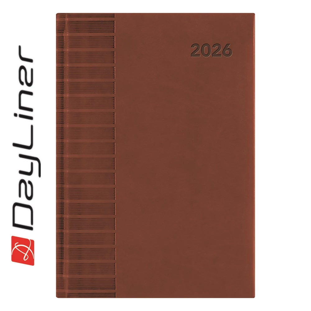 Határidőnapló Tucson A5 napi, fehér lapokkal barna Dayliner 2026.