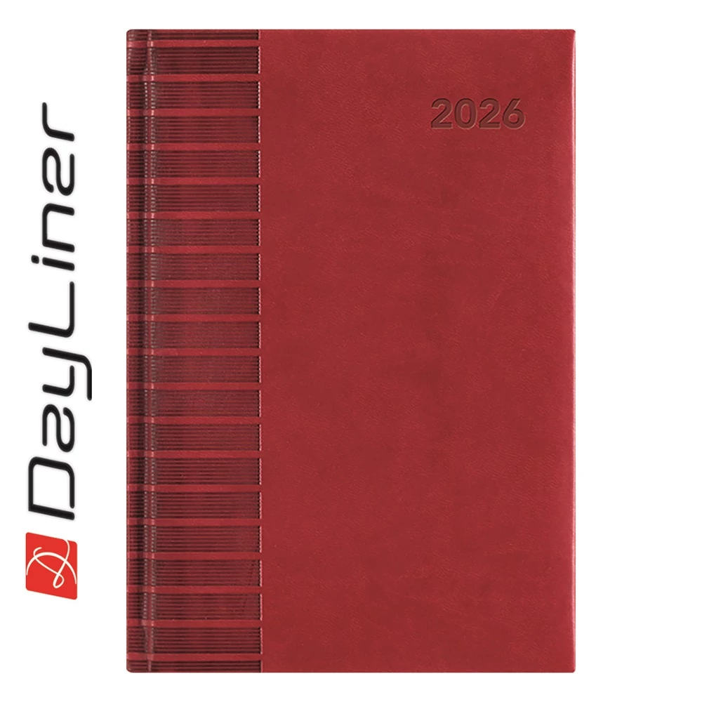Határidőnapló Tucson A5 napi, fehér lapokkal piros Dayliner 2026.