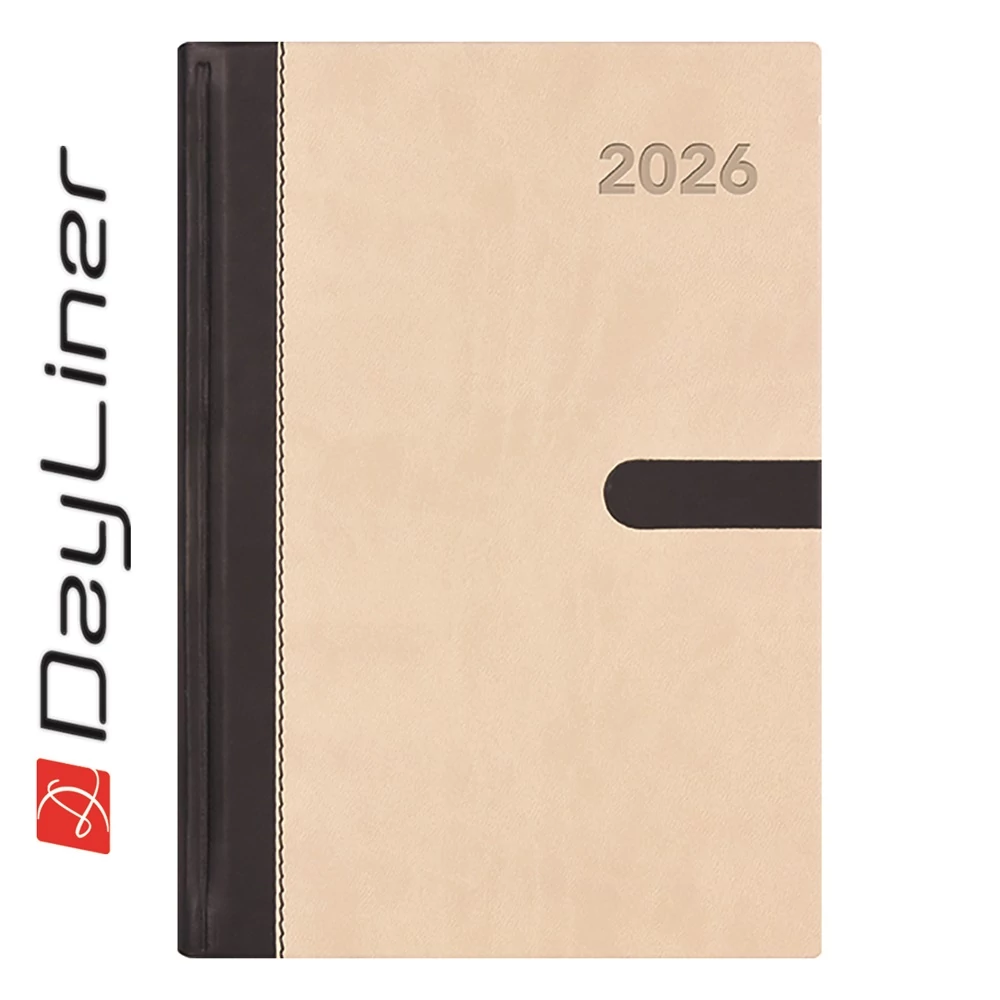 Határidőnapló Winner A5 napi, fehér lapokkal bézs Dayliner 2026.