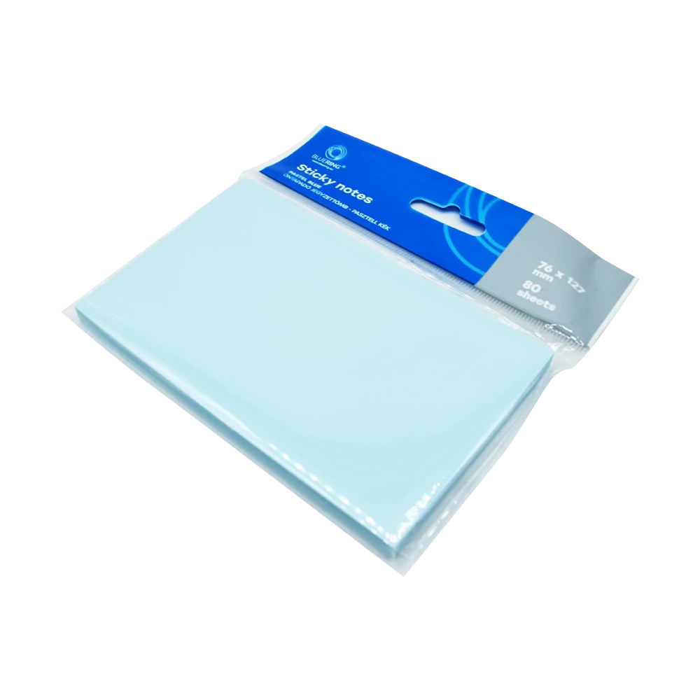 Jegyzettömb öntapadó, 76x127mm, 80lap, Bluering® , pasztellkék