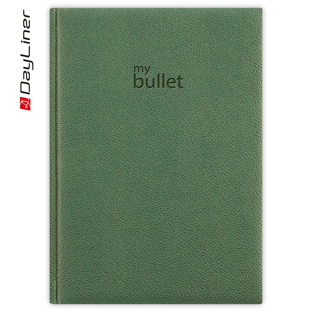 Keménytáblás notesz pontozott vonalozással Napoli A5 Bullet, fehér lapokkal Zöld Dayliner 2026.