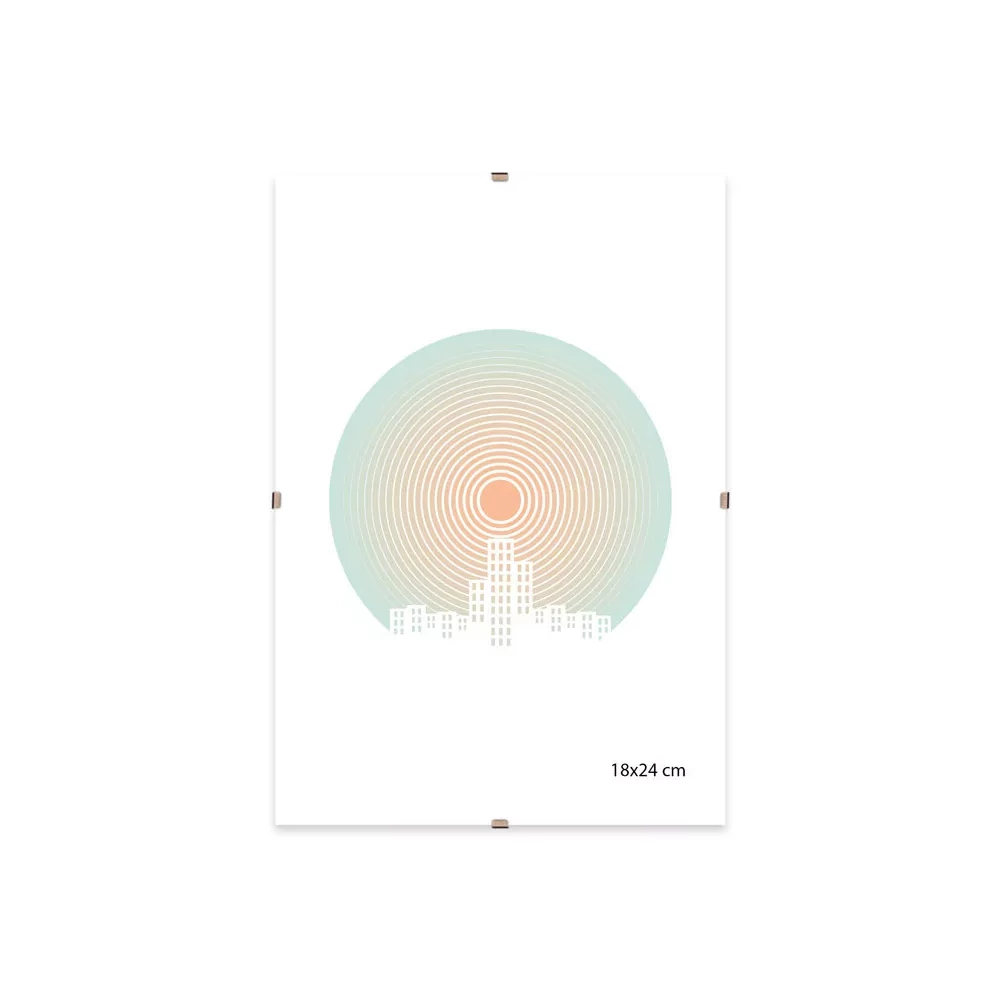 Képkeret, klipes, üveggel, 18x24 cm