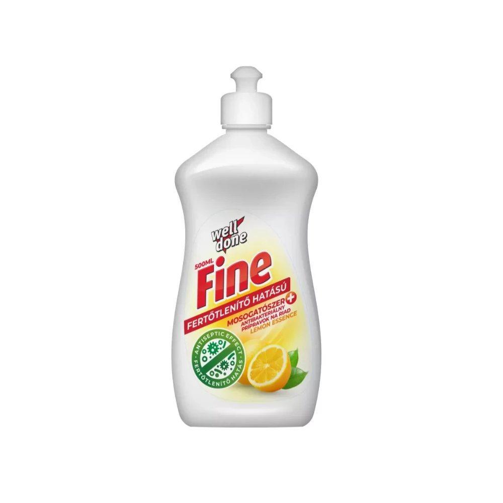 Mosogatószer 500 ml fertőtlenítő hatással Well Done Lemon essence