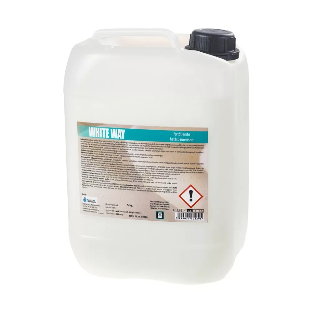 Mosószer 5 liter fertőtlenítő hatással fehér és színtartó ruhákhoz