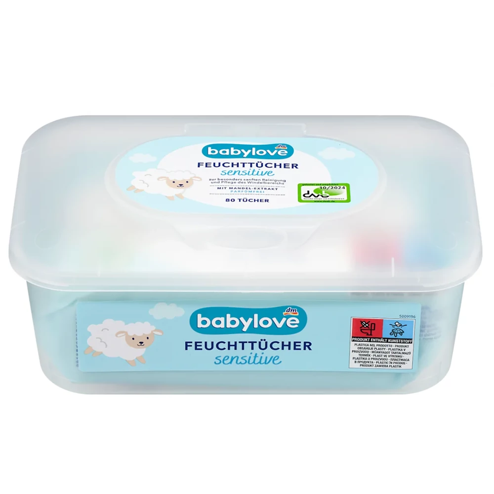 Nedves törlőkendő 80 lap/doboz Baby love_sensitive