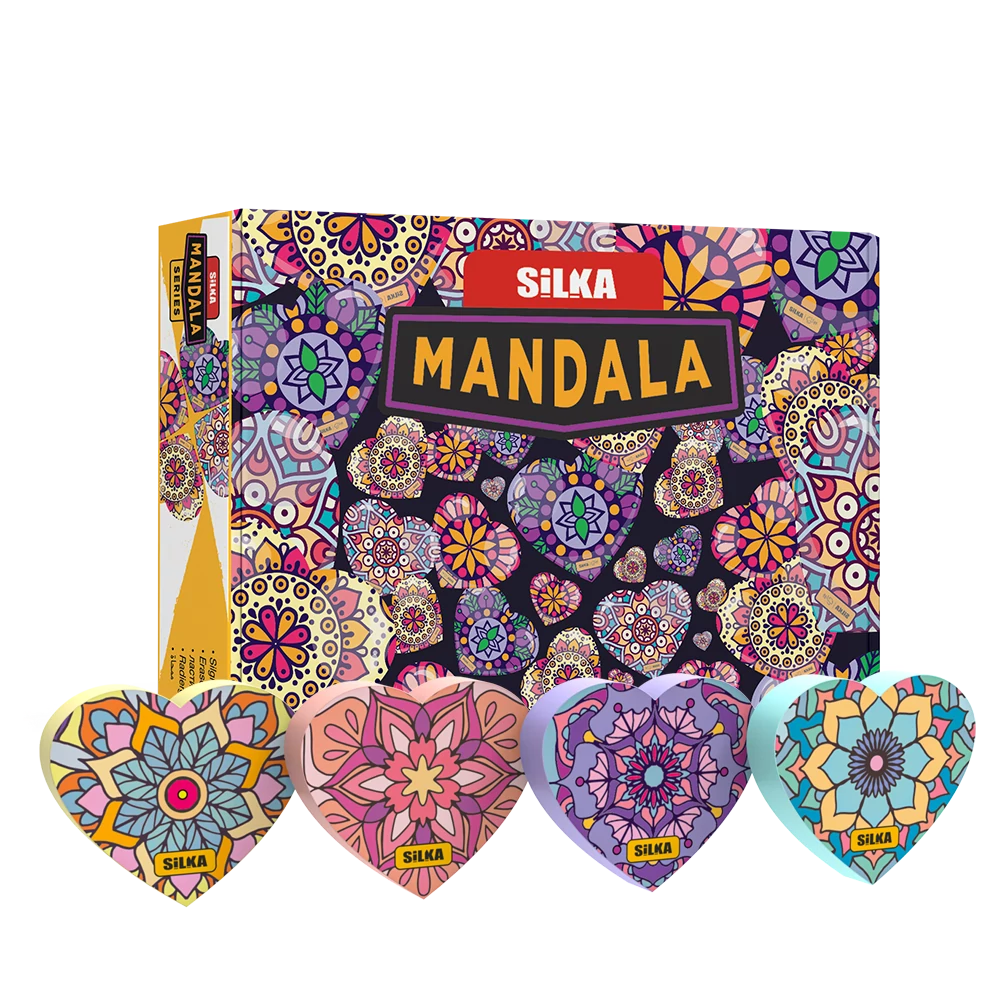 Radír, mandala, 36 db/display, Silka