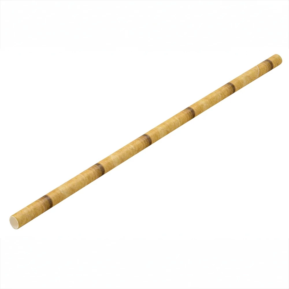Szívószál papír 8 x 230 mm 100 db/csomag, bambusz mintás