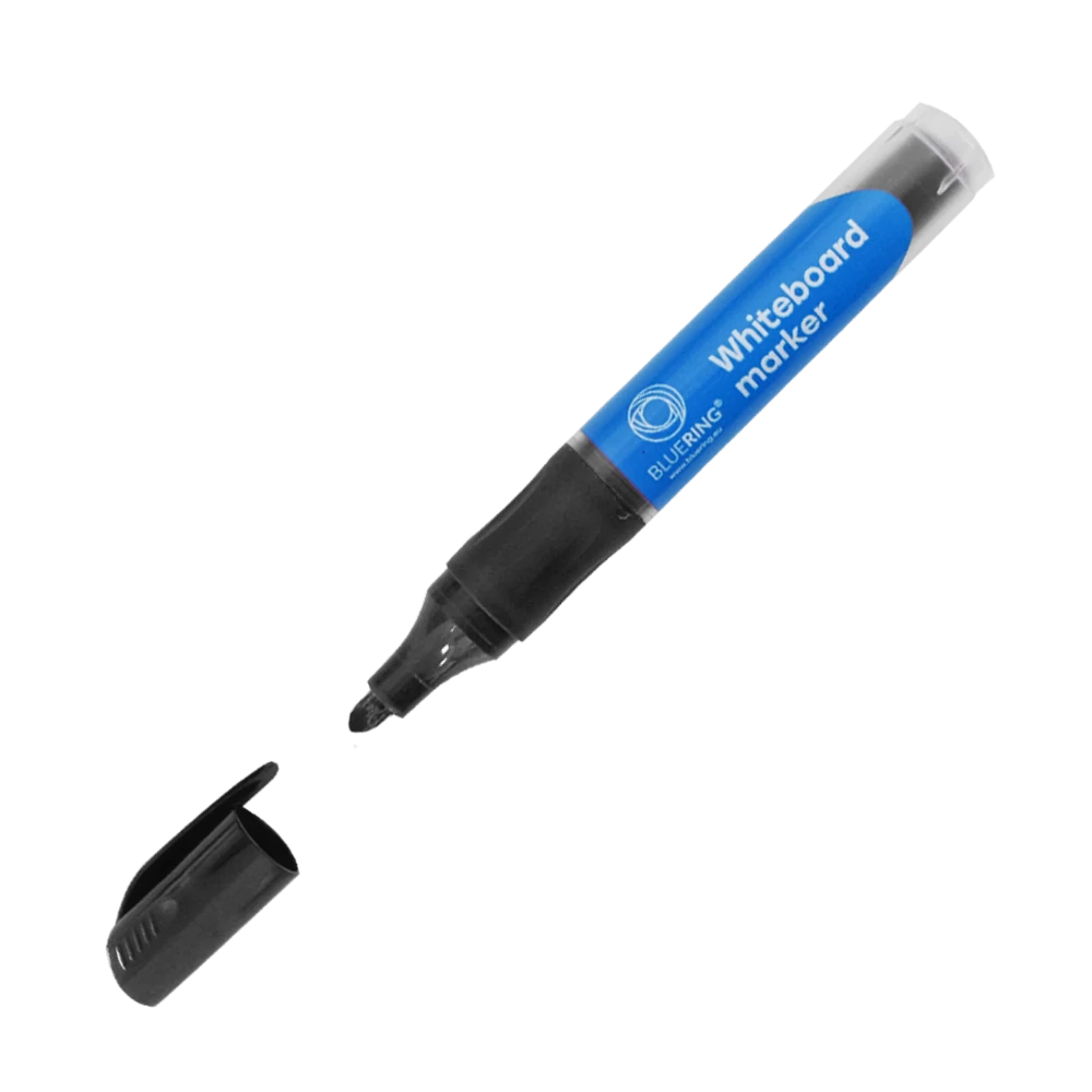 Táblamarker 3mm, kerek, cserélhető betétes, Bluering fekete