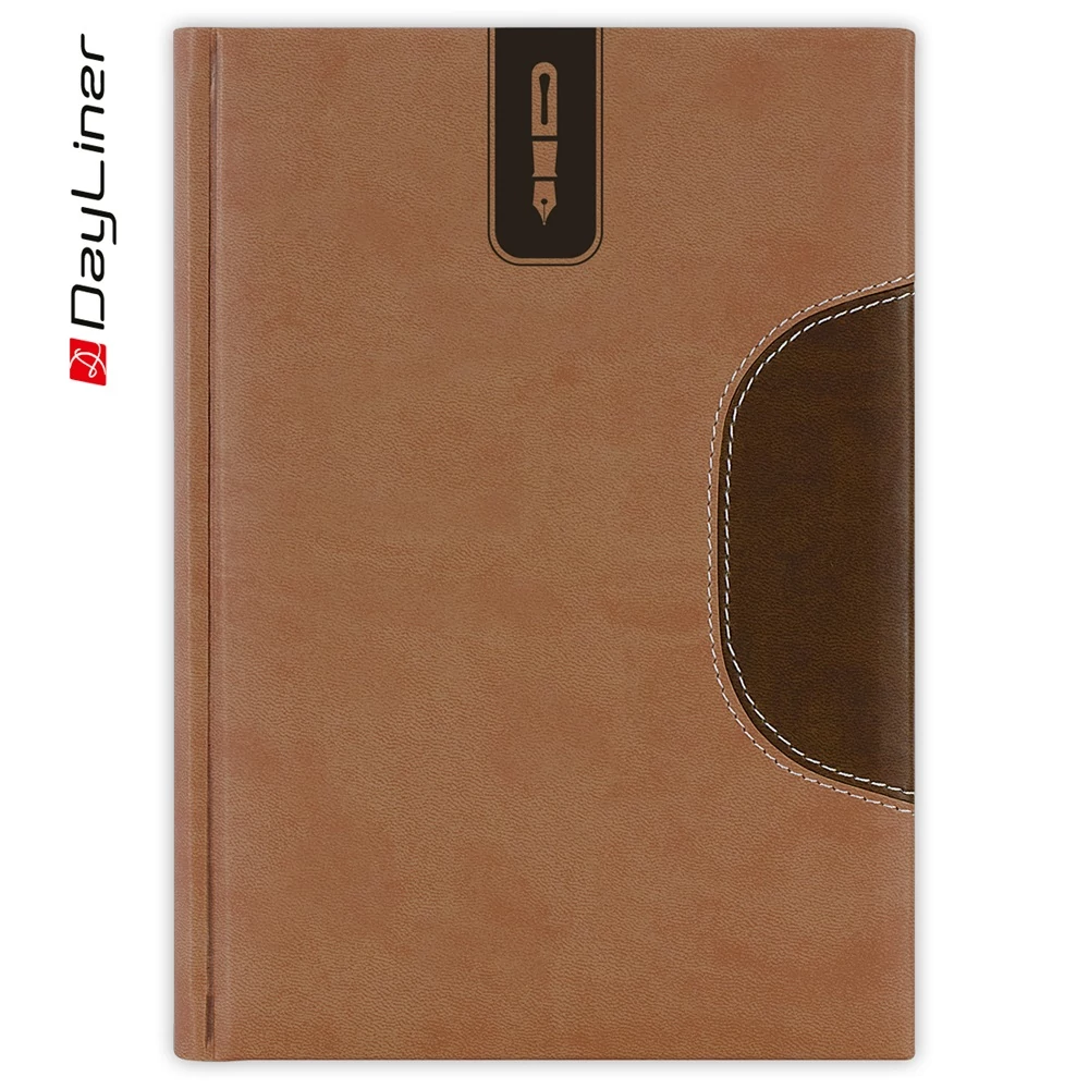 Tárgyalási napló Memphis B5 napló, fehér lapokkal barna-csokoládé Dayliner 2026.