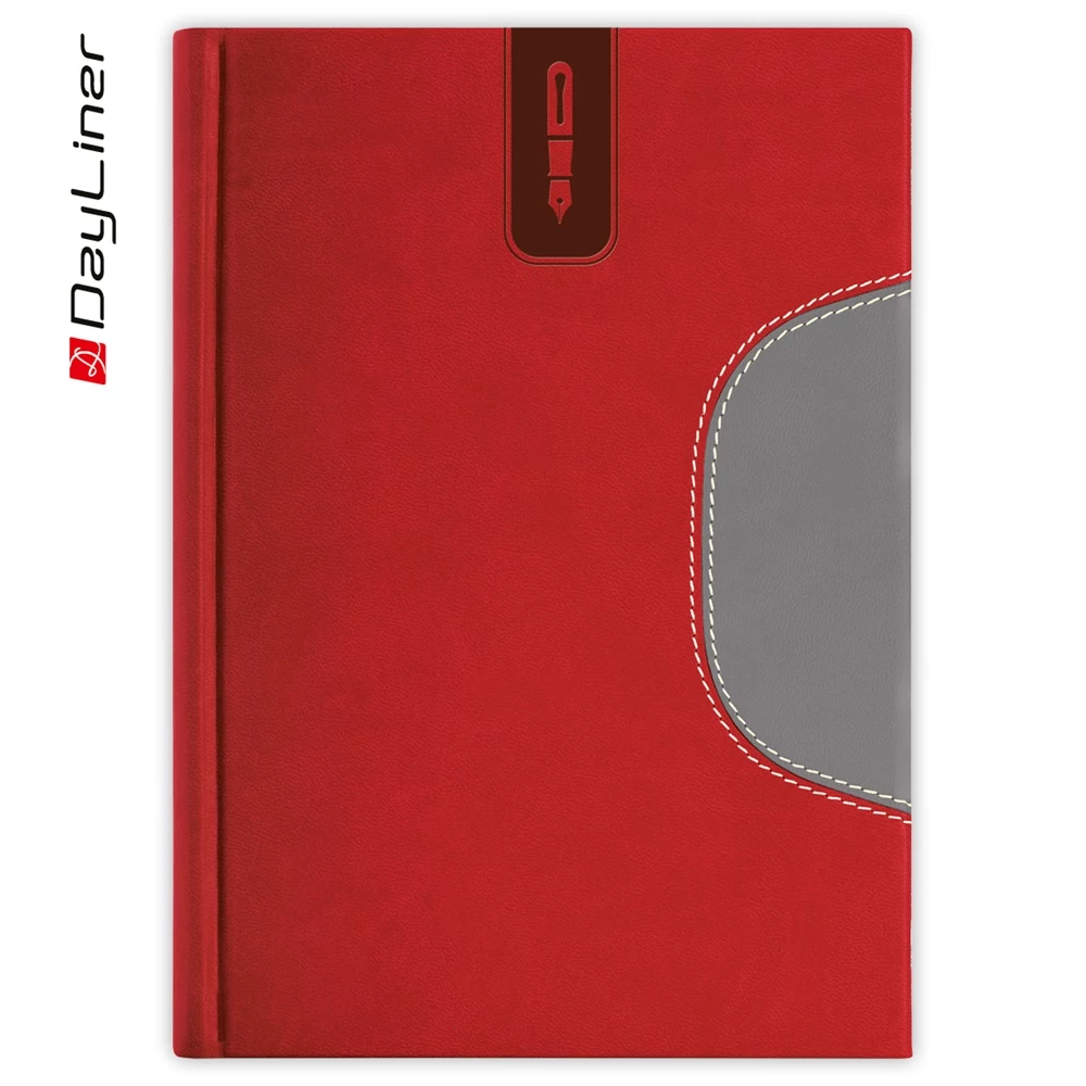 Tárgyalási napló Memphis B5 napló, fehér lapokkal piros-szürke Dayliner 2026.