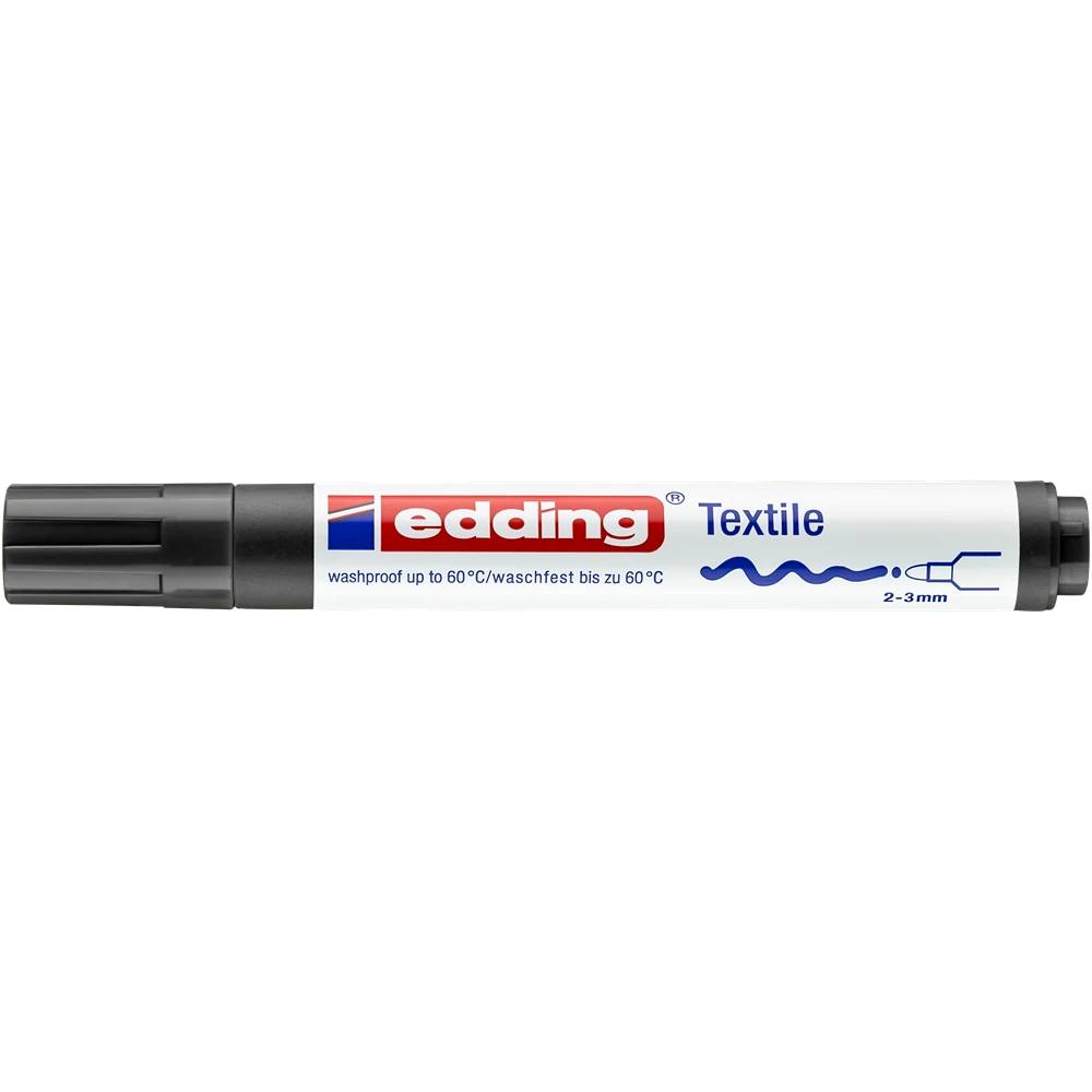 Textilfilc 2-3mm, kerek Edding 4500 fekete