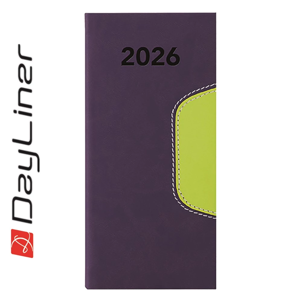 Zsebnaptár Memphis fekvő heti, fehér lapokkal kék-zöld Dayliner 2026.