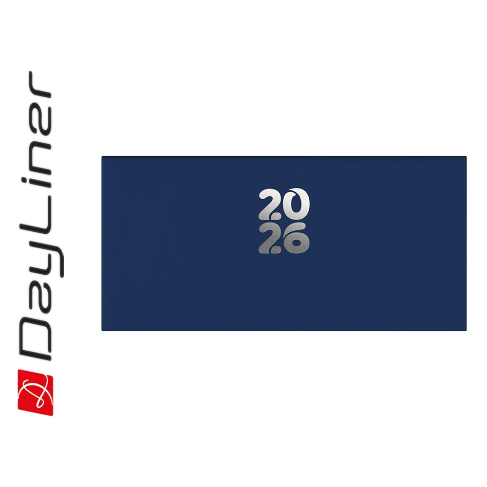 Zsebnaptár Pannon fekvő heti, fehér lapokkal sötétkék Dayliner 2026.