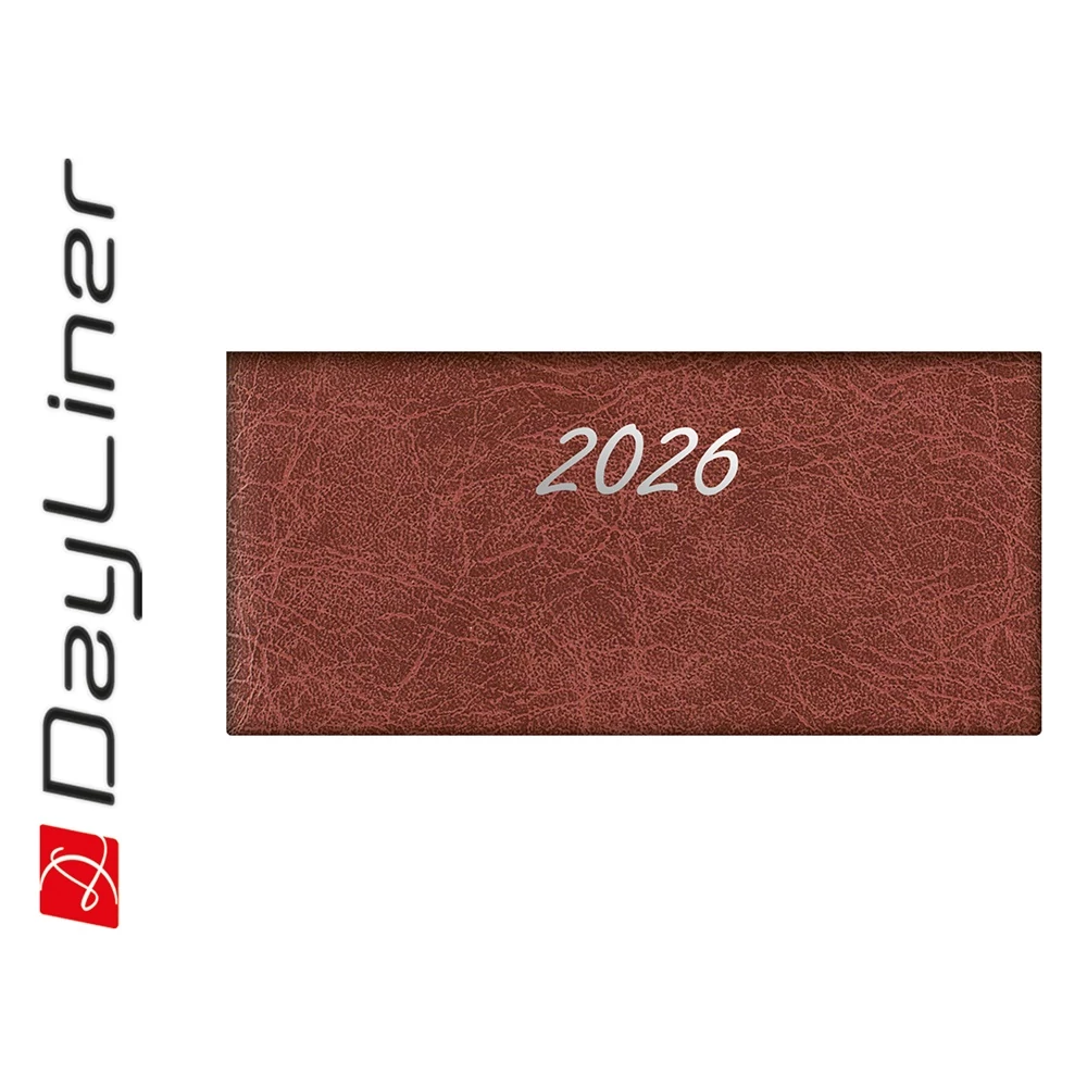 Zsebnaptár Rebel fekvő heti, krémszínű lapokkal szürke Dayliner 2026.