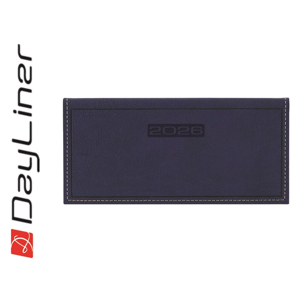 Zsebnaptár Sherwood fekvő heti, krémszínű lapokkal kék Dayliner 2026.